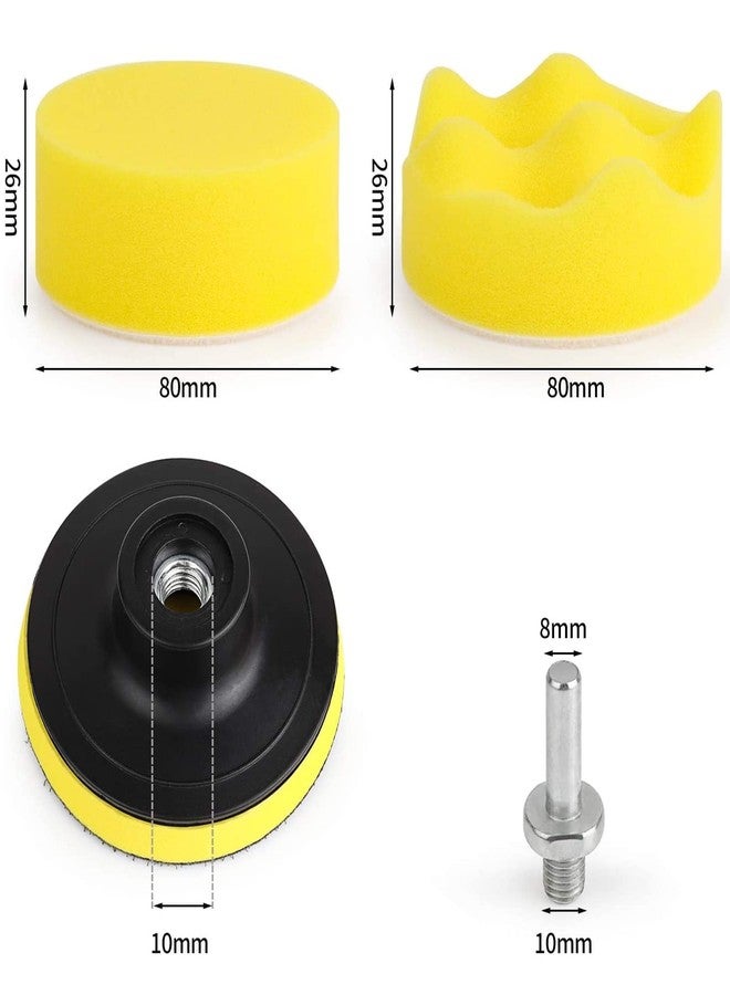 Kaneonna 11 Pcs 3 Inch Sponge Polishing Pad Kit, Car Polishing Pad, Wool Polisher Case with Drill Car Foam for Sanding and Polishing, Assorted - Image 2
